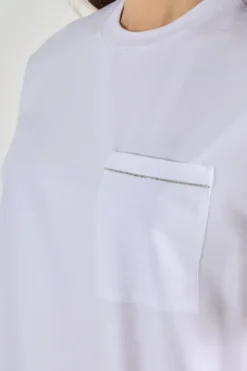 T-shirt jersey di cotone bianco