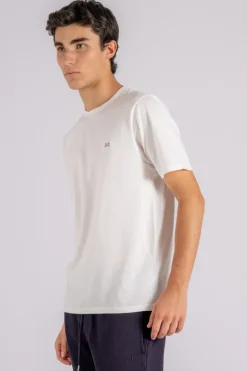 T-shirt logo patch cotone bianco