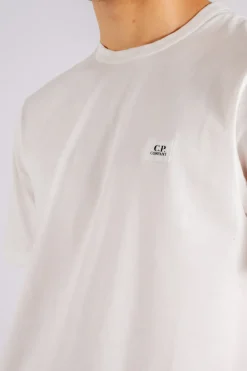 T-shirt logo patch cotone bianco