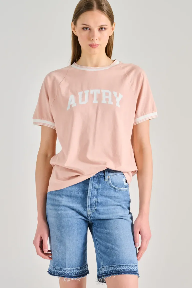 T-shirt main 100% cotone rosa