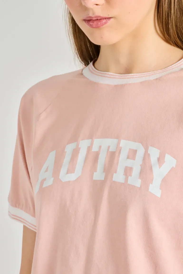 T-shirt main 100% cotone rosa