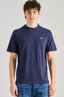 T-shirt main cotone blu