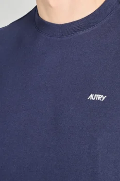 T-shirt main cotone blu