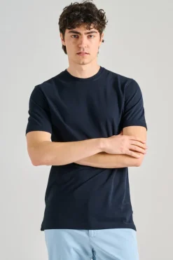 T-shirt manica corta cotone blu