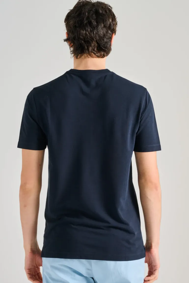 T-shirt manica corta cotone blu