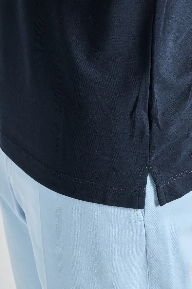 T-shirt manica corta cotone blu