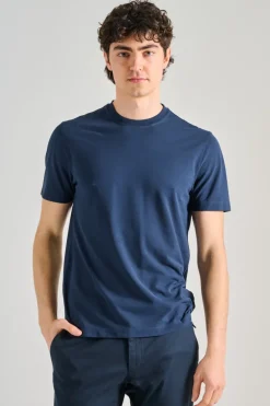 T-shirt manica corta cotone blu