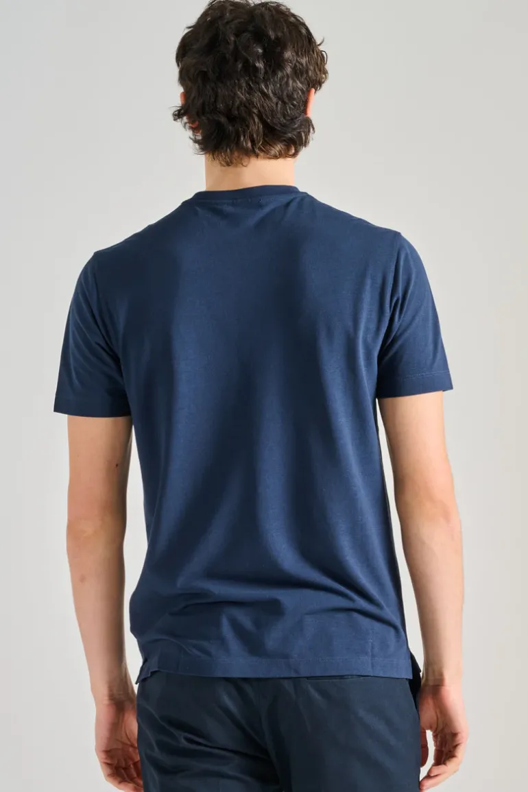 T-shirt manica corta cotone blu