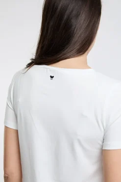 T-shirt mezza manica 95% co 5% ea bianco