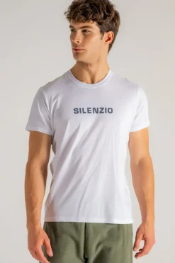 T-shirt silenzio 100% cotone bianco