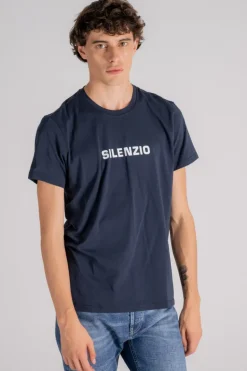 T-shirt silenzio cotone blu