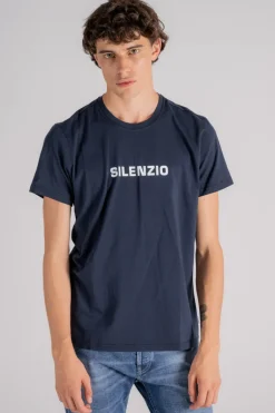 T-shirt silenzio cotone blu