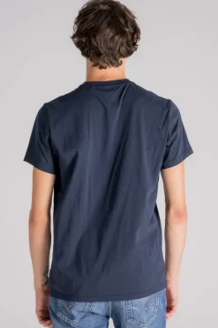T-shirt silenzio cotone blu
