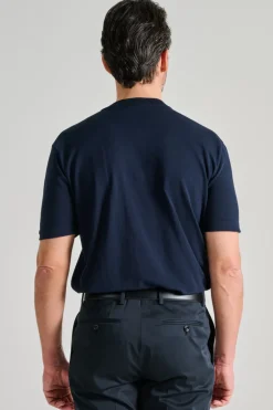 T-shirt tascone manica corta over cotone blu