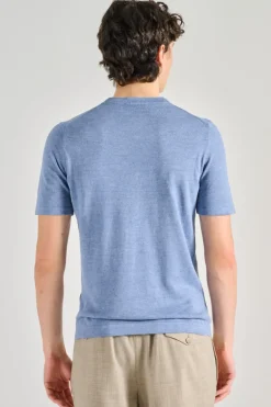 T-shirt tubolare 100% cotone blu