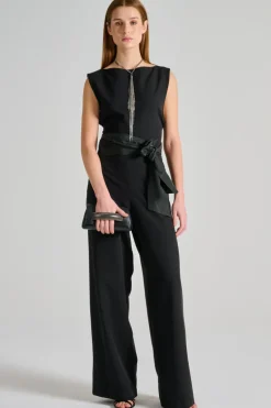 Tuta intera combinata taffetà nero