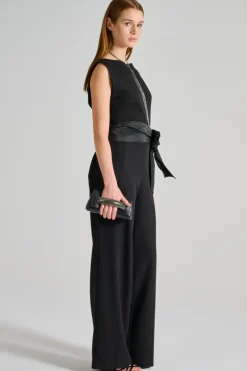 Tuta intera combinata taffetà nero