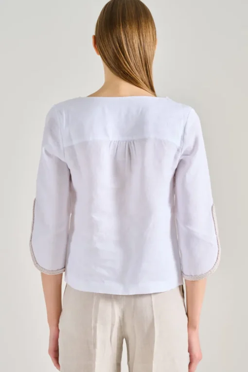 Blusa cotone bianco