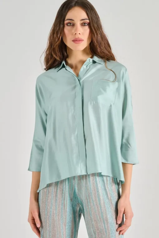 Camicia 100% cotone azzurro