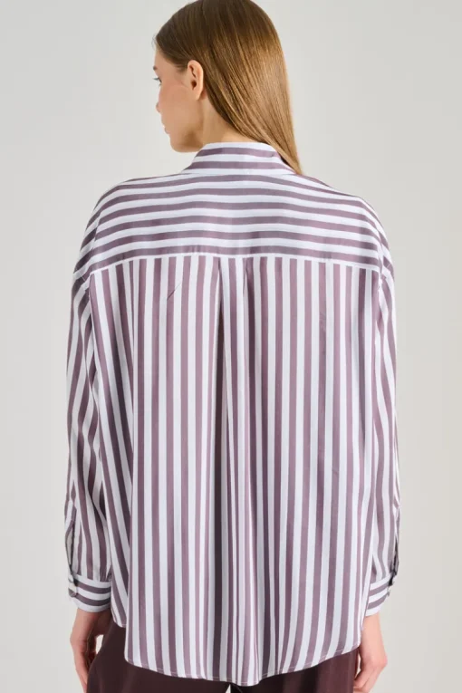 Camicia 100% cotone marrone
