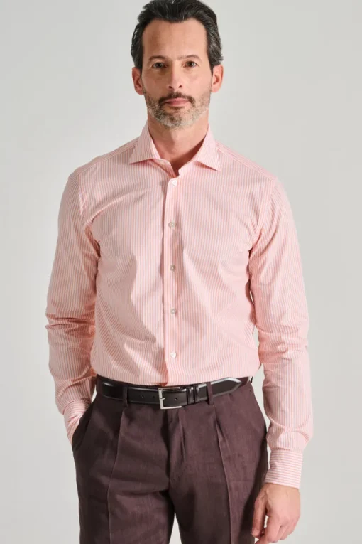 Camicia 100% cotone salmone