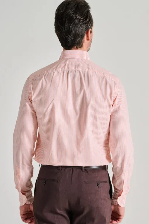 Camicia 100% cotone salmone