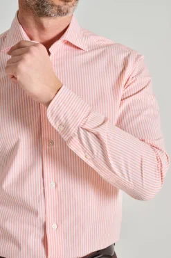 Camicia 100% cotone salmone