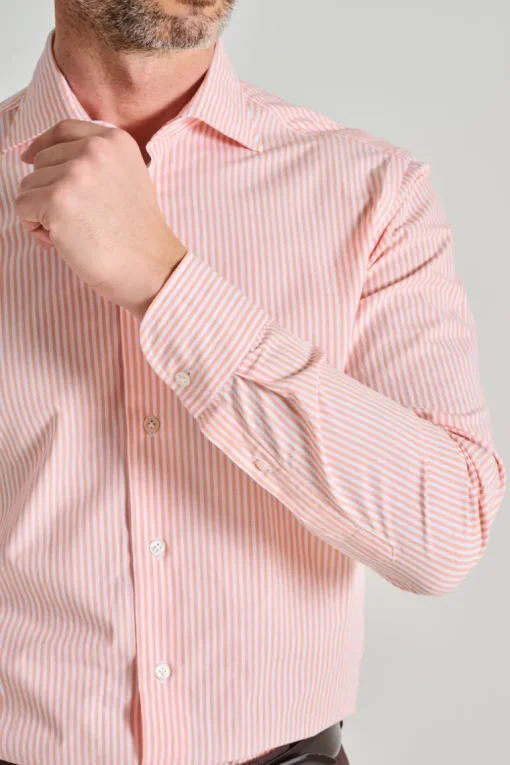 Camicia 100% cotone salmone