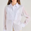 Camicia bimaterica bianco