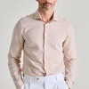 Camicia cotone/lino beige