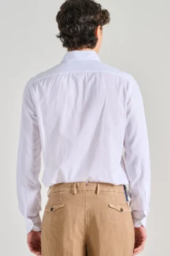 Camicia cotone/lino bianca