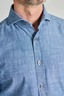 Camicia denim blu