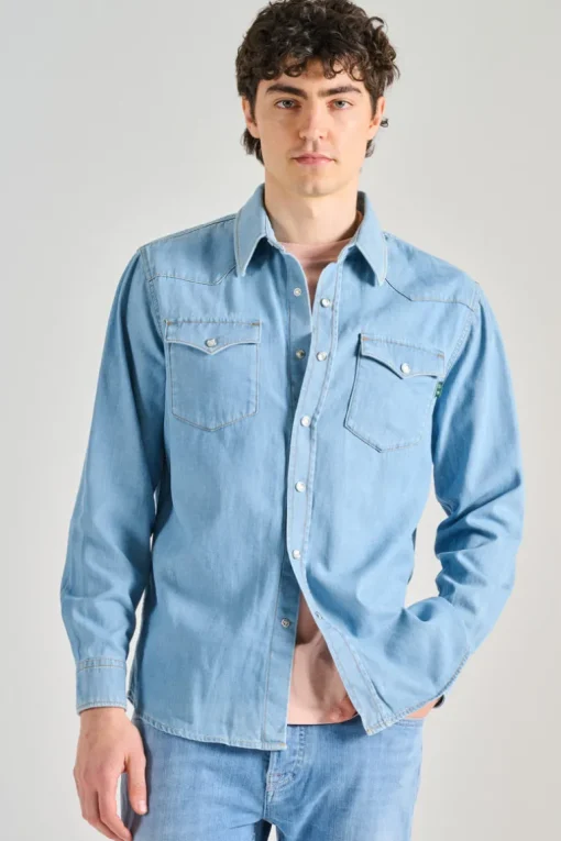 Camicia lamb texana cotone blu