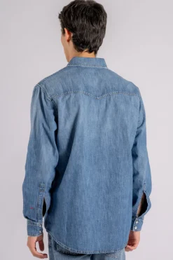 Camicia lamb texana cotone blu