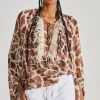 Camicia over printed tessuto bianco
