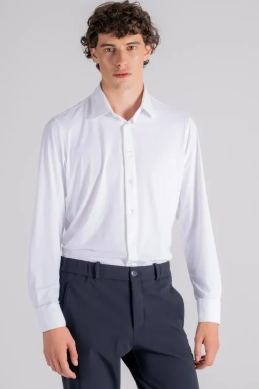 Camicia oxford elasticizzata bianco