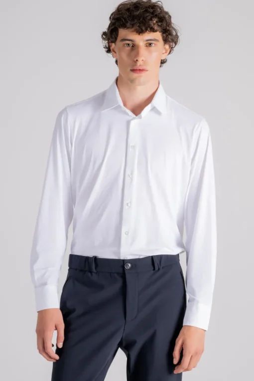 Camicia oxford elasticizzata bianco