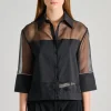 Camicia popeline organza nero