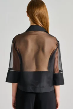Camicia popeline organza nero