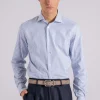 Camicia slim 100% cotone azzurro