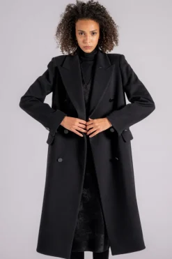 Cappotto lana vergine/cashmere nero