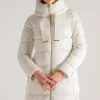 Cappotto medio in raso bianco donna