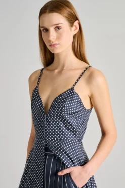 Co.go abito mini pois tessuto nero