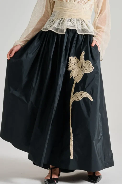 Co.go gonna only flower tessuto nero