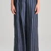 Co.go pantaloni pin striped blu