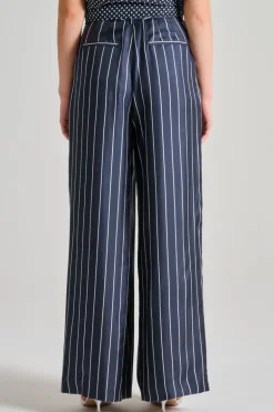 Co.go pantaloni pin striped blu