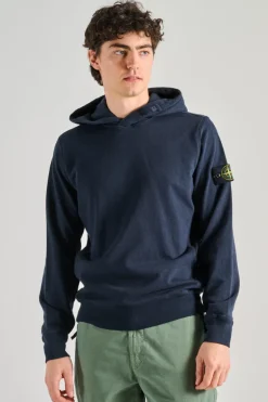 Felpa con cappuccio cotone blu