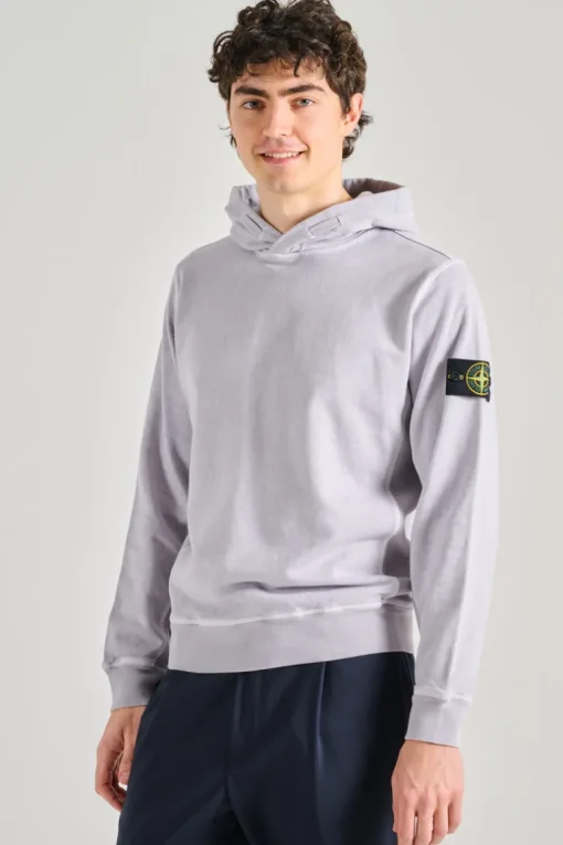 Felpa con cappuccio cotone viola