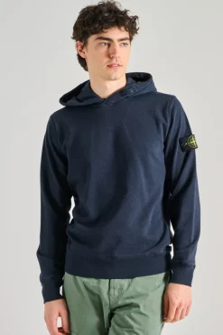 Felpa con cappuccio cotone blu