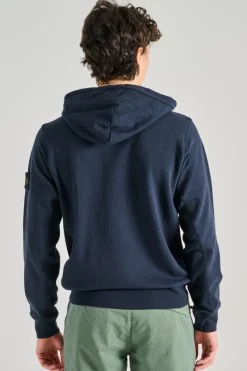 Felpa con cappuccio cotone blu